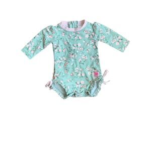 RuffleButts Floral Swimsuit